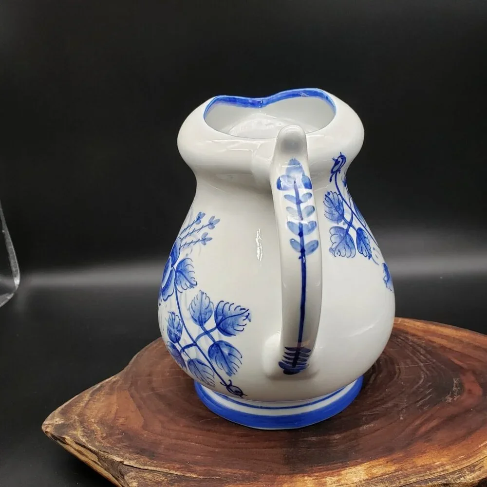 Blue White Floral Pitcher 7